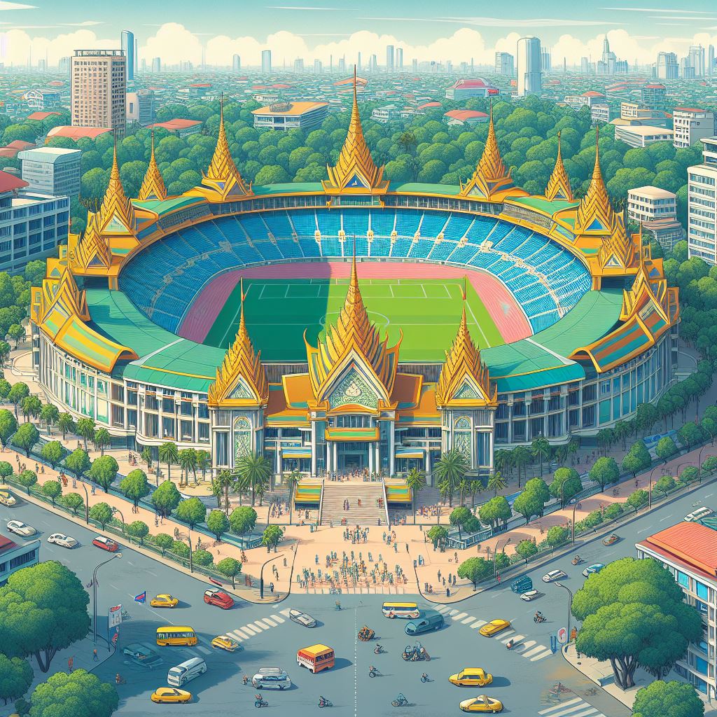 Le stade Svay Rieng au Cambodge